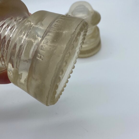 Hemingray Vintage Glass Insulators Set Of 3 Clear Collectible Farmhouse Decor - Picture 7 of 15